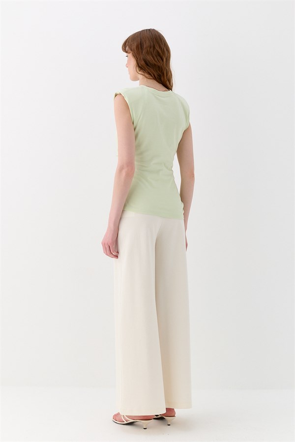 Beli Drapeli Bluz Yeşil