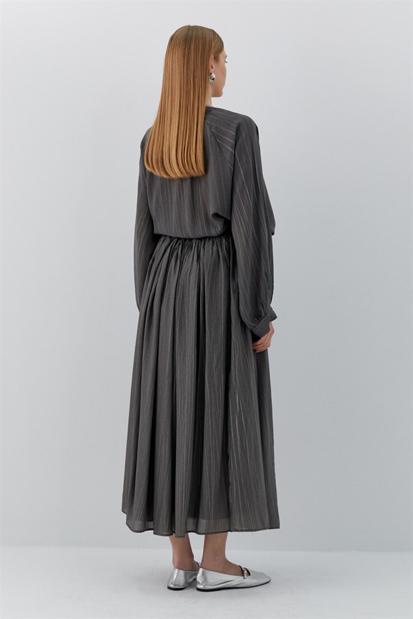 Beli Lastikli Uzun Etek Antrasit