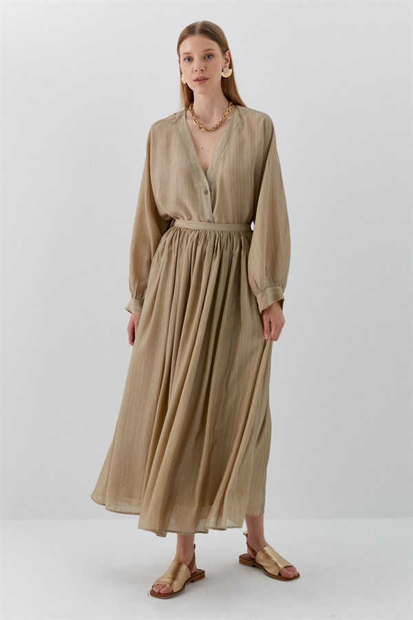 Beli Lastikli Uzun Etek Çağla