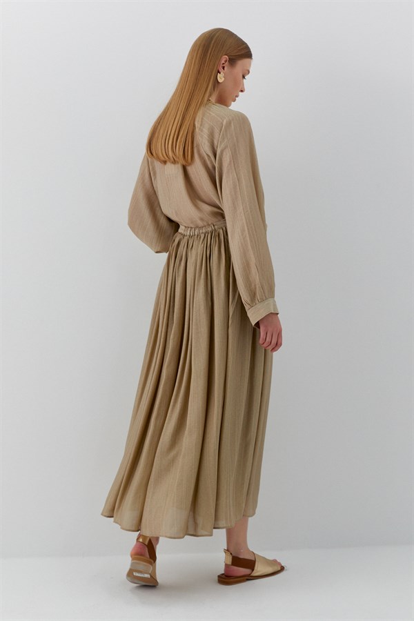 Beli Lastikli Uzun Etek Çağla