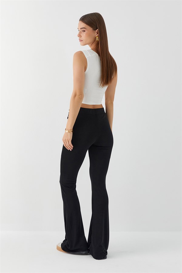 Büzgü Detaylı Pantolon Siyah