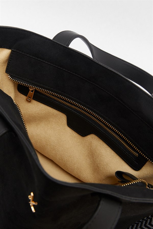 City Süet Çanta Siyah