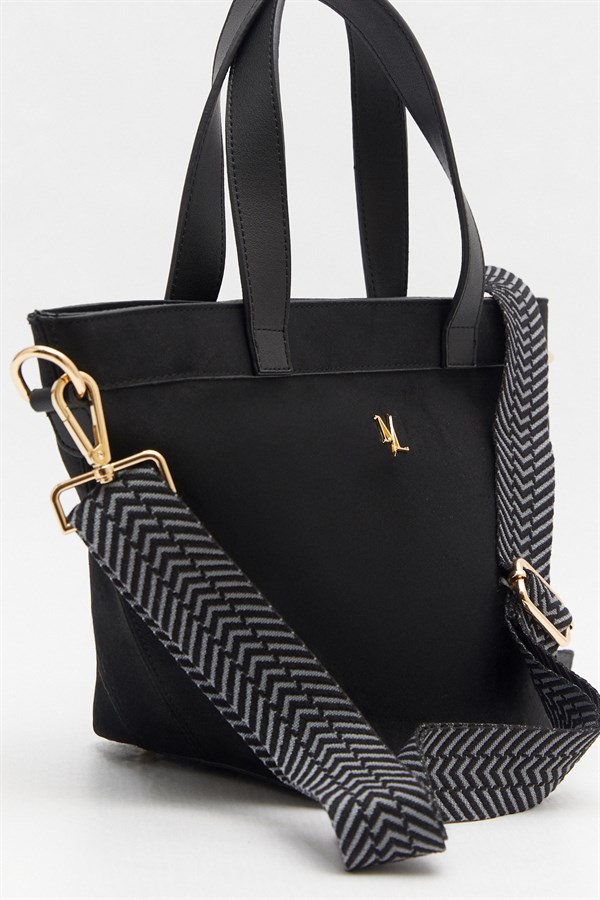 City Süet Çanta Siyah