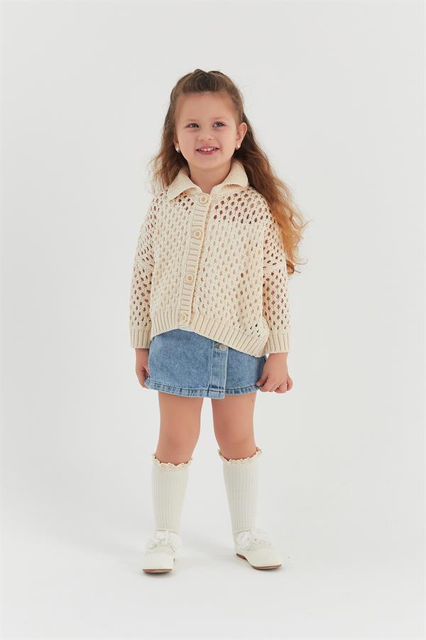 Çocuk Triko Hırka Ekru