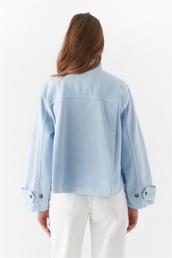 Dik Yaka Ceket Mavi
