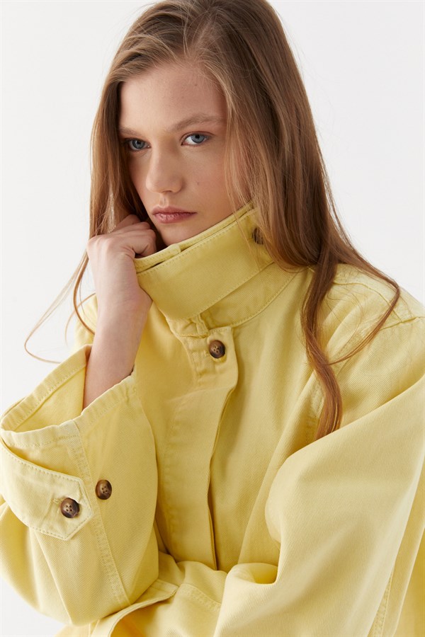 Dik Yaka Ceket Sarı