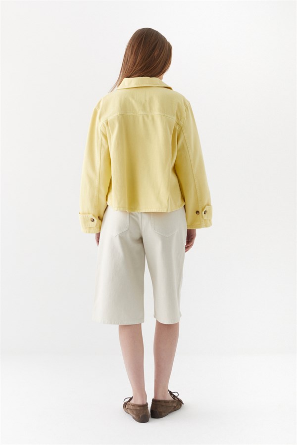 Dik Yaka Ceket Sarı