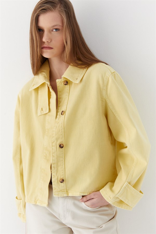 Dik Yaka Ceket Sarı