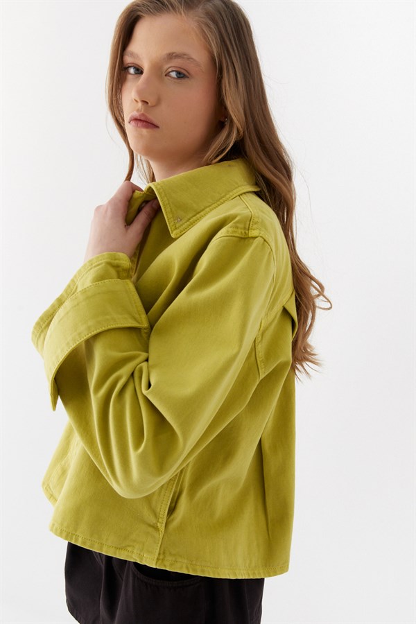 Dik Yaka Ceket Yeşil