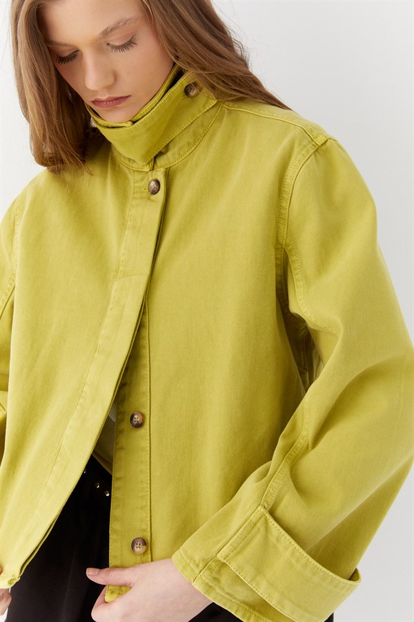 Dik Yaka Ceket Yeşil