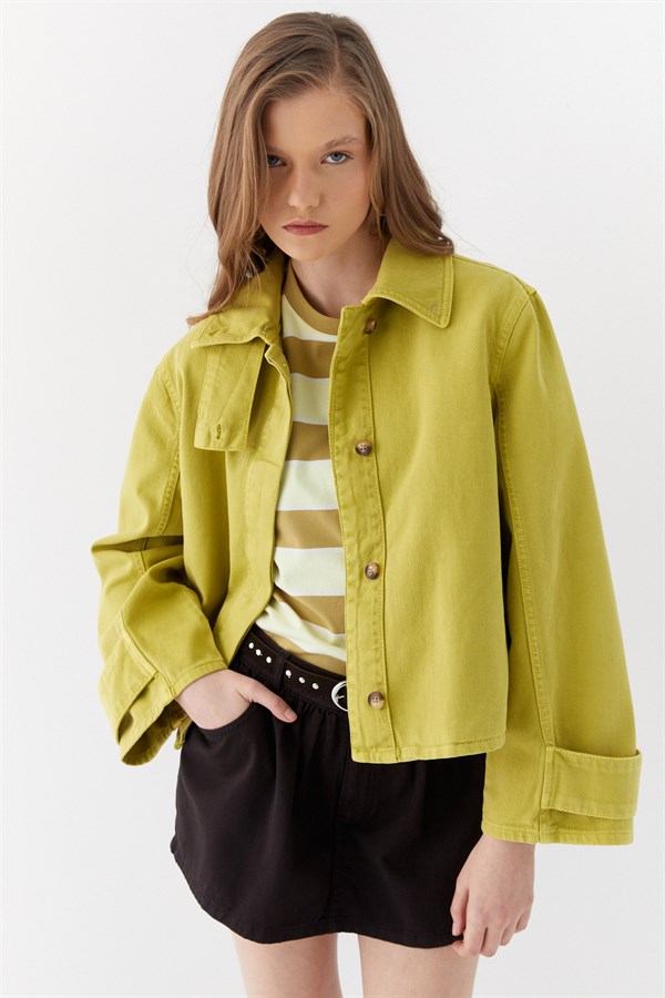 Dik Yaka Ceket Yeşil