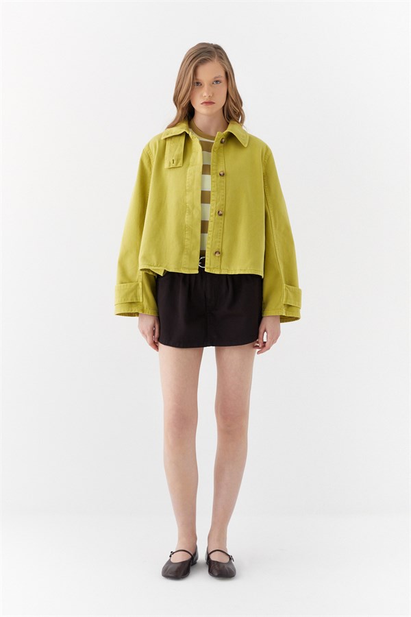 Dik Yaka Ceket Yeşil