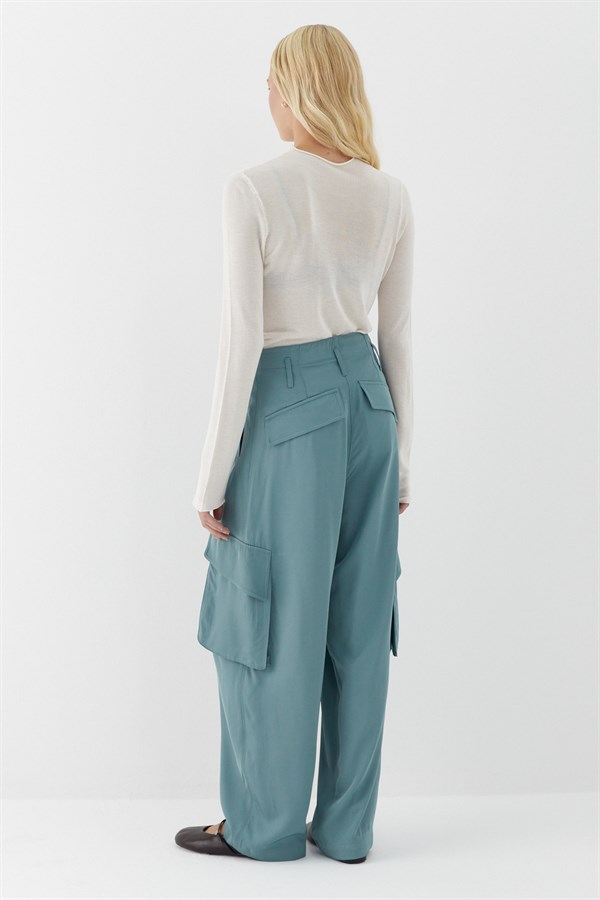 Dökümlü Kargo Pantolon Mint
