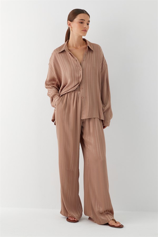 Dökümlü Oversize Takım Vizon