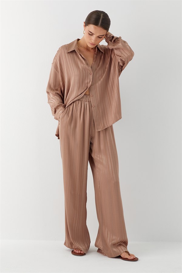 Dökümlü Oversize Takım Vizon