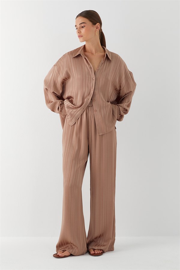 Dökümlü Oversize Takım Vizon