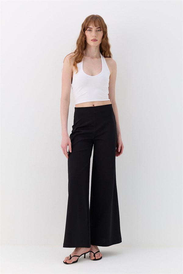 Fular Detaylı Tailored Fit Pantolon Siyah