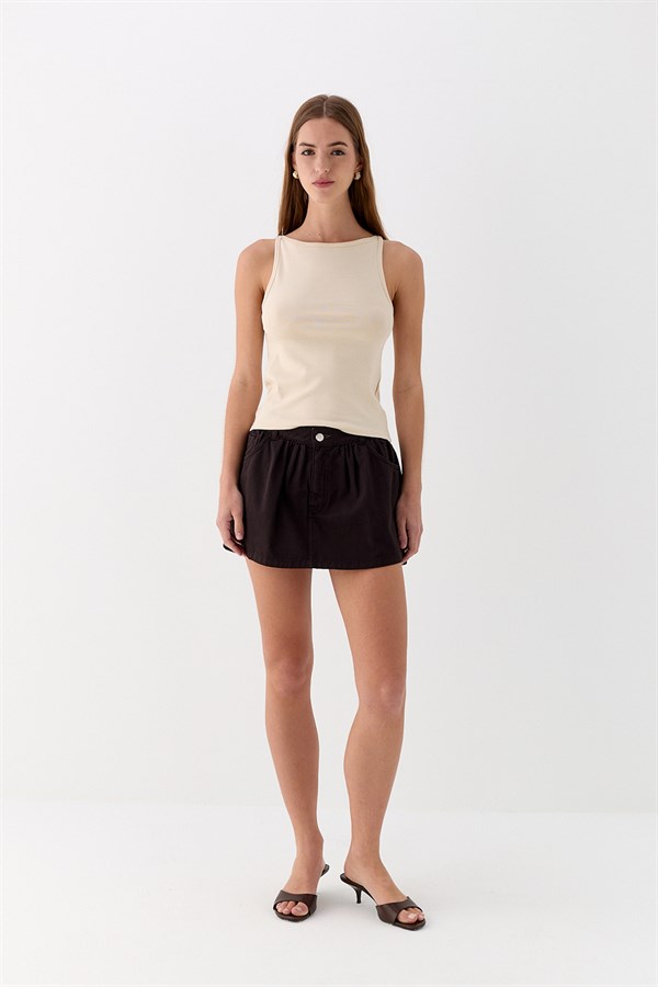 Halter Yaka Body Bej