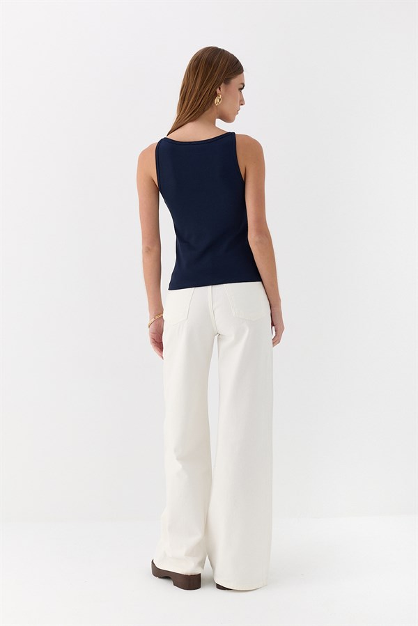 Halter Yaka Body Lacivert