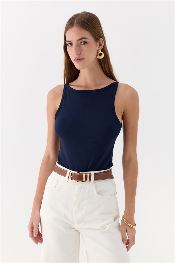 Halter Yaka Body Lacivert