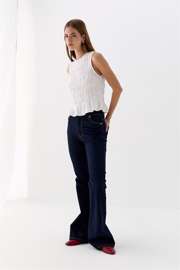 İspanyol Paça Pantalon Lacivert