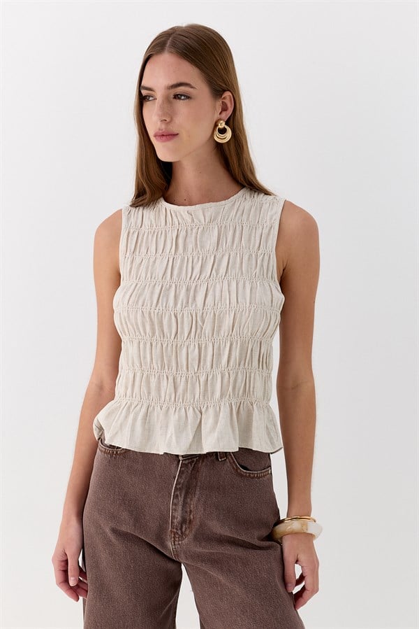 Kolsuz Crop Bluz Taş