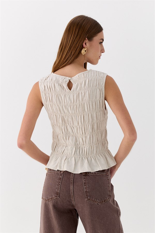 Kolsuz Crop Bluz Taş