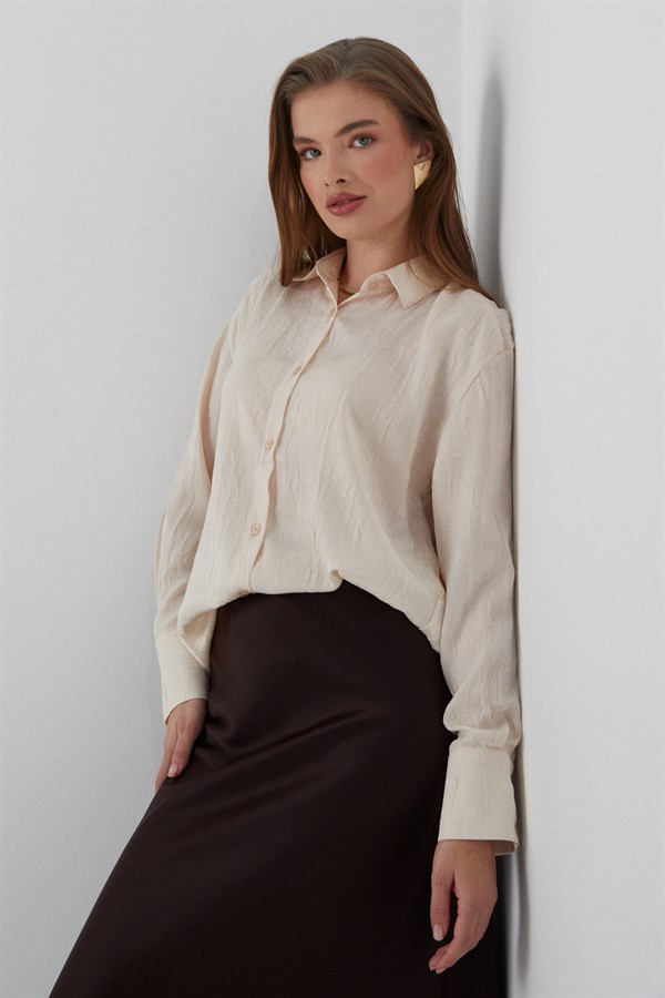 Krinkıl Gömlek Bej