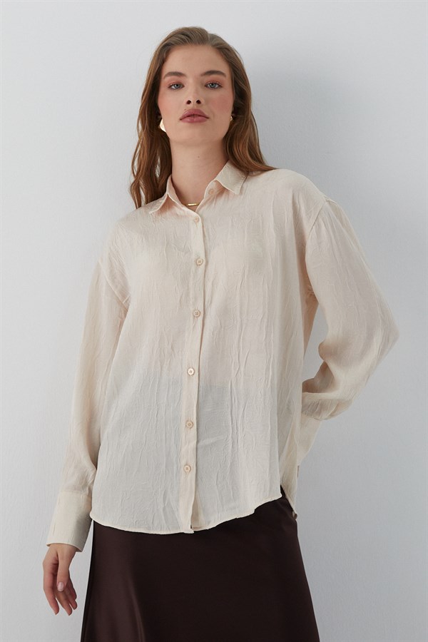 Krinkıl Gömlek Bej