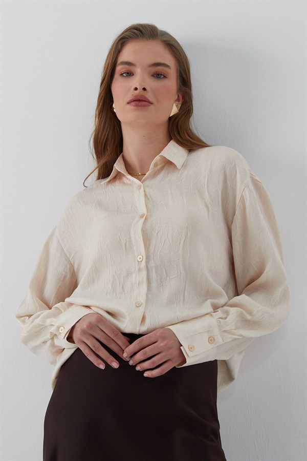 Krinkıl Gömlek Bej