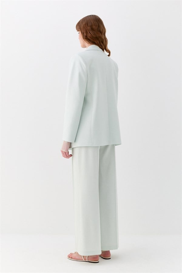 Kuşak Detaylı Blazer Ceket Mint