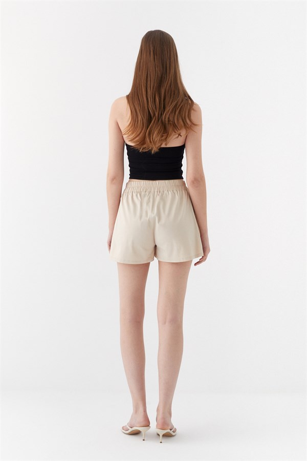 Mini Kargo Şort Bej
