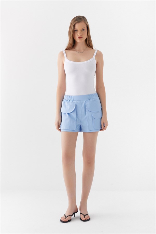 Mini Kargo Şort Mavi