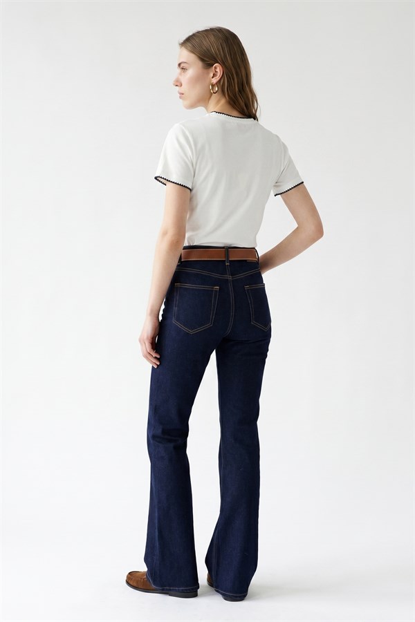 Nakış Detaylı T-Shirt Lacivert