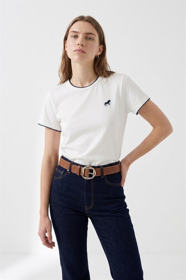 Nakış Detaylı T-Shirt Lacivert