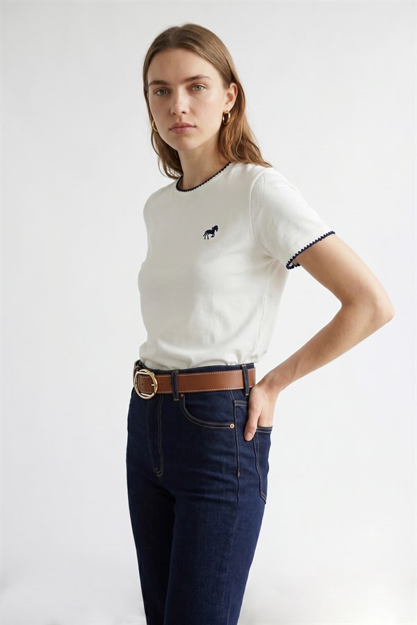 Nakış Detaylı T-Shirt Lacivert
