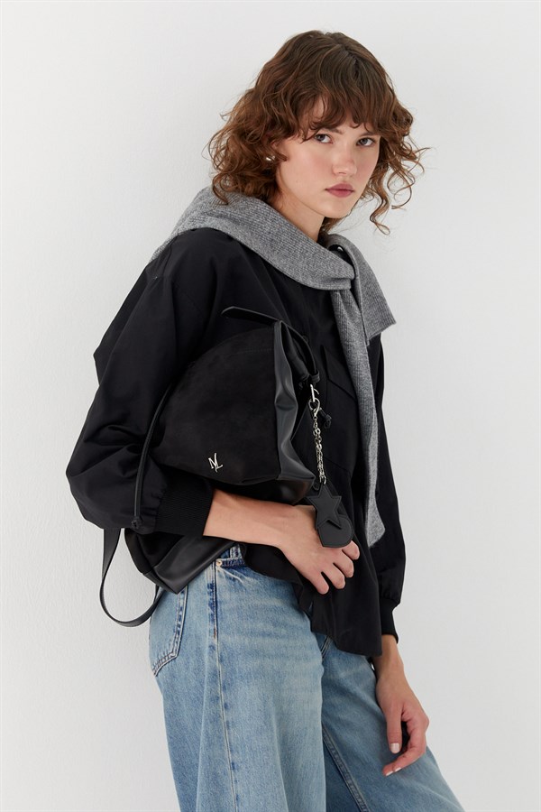 Petra Süet Deri Çanta Siyah