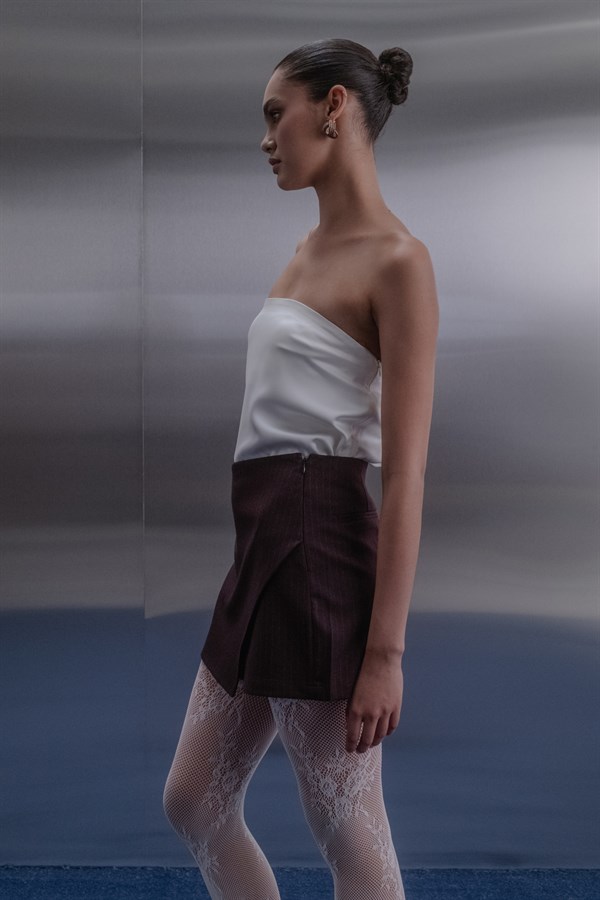 Premium Şort Etek Bordo