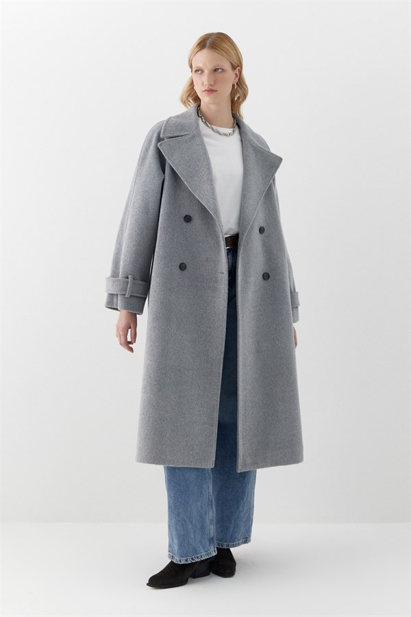 Reglan Kol Uzun Kaban Gri