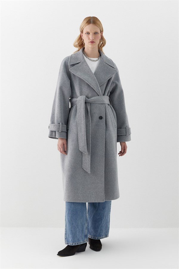 Reglan Kol Uzun Kaban Gri