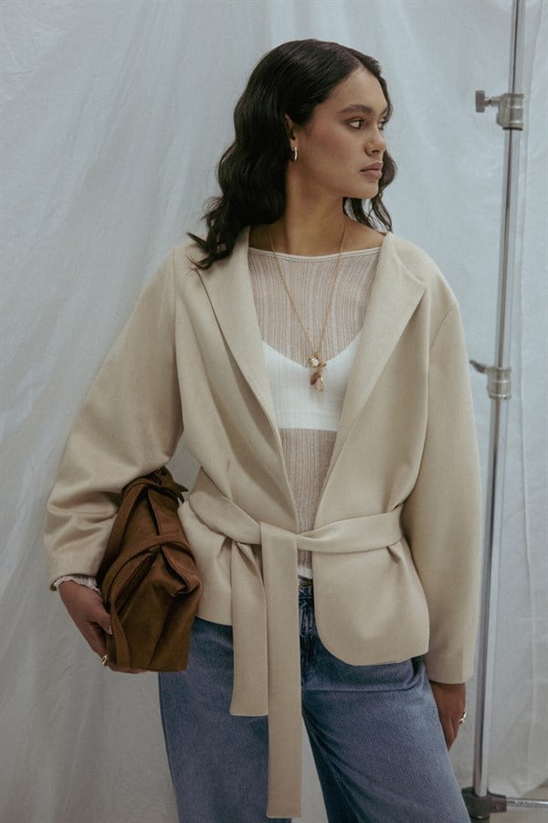 Süet Ceket Bej