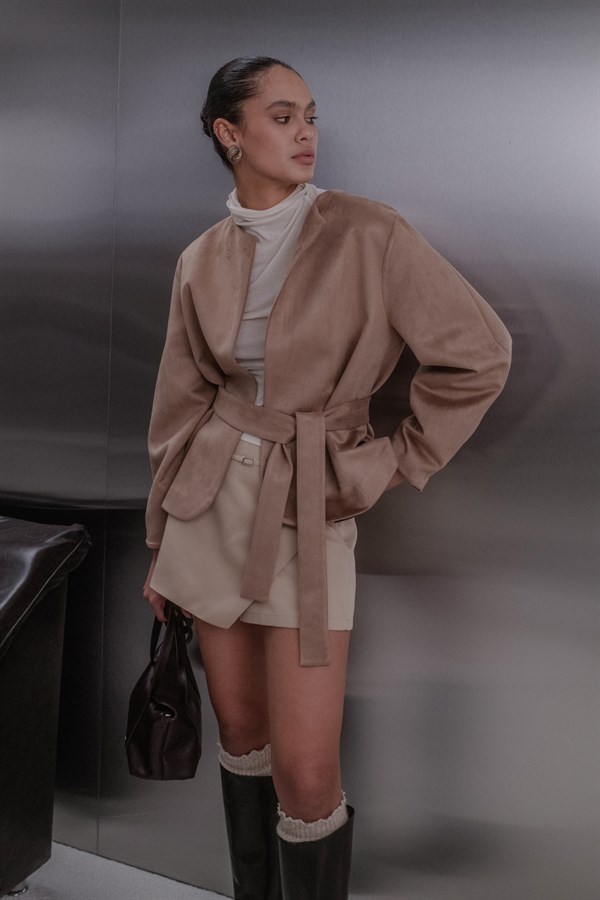 Süet Ceket Kahverengi