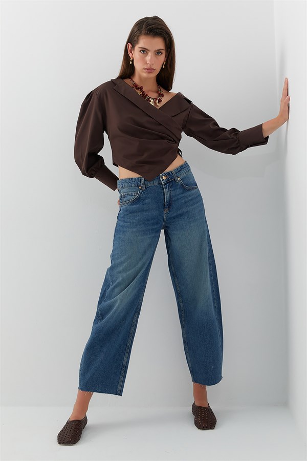 Süper Baggy Fit Jean Pantolon Mavi