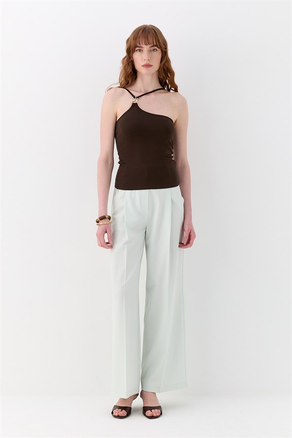 Tek Omuz Tokalı Bluz Acı Kahve