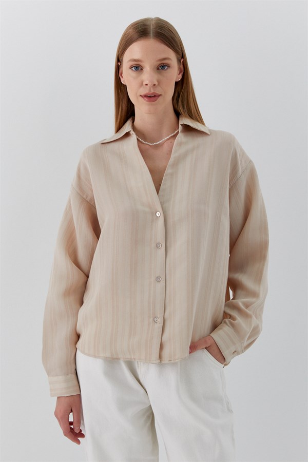 Viskon Gömlek Bej