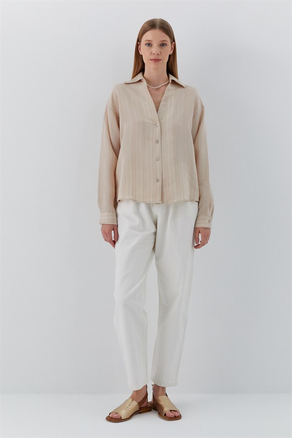 Viskon Gömlek Bej