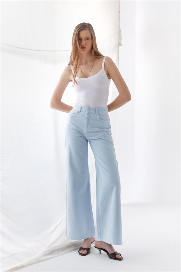 Wide Leg Pantolon Mavi