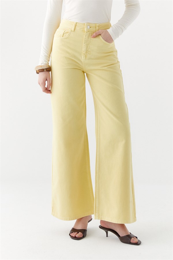 Wide Leg Pantolon Sarı