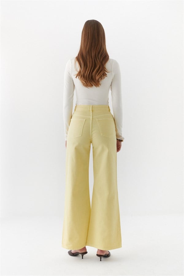 Wide Leg Pantolon Sarı