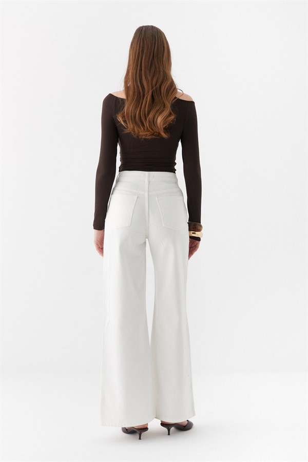Wide Leg Pantolon Taş